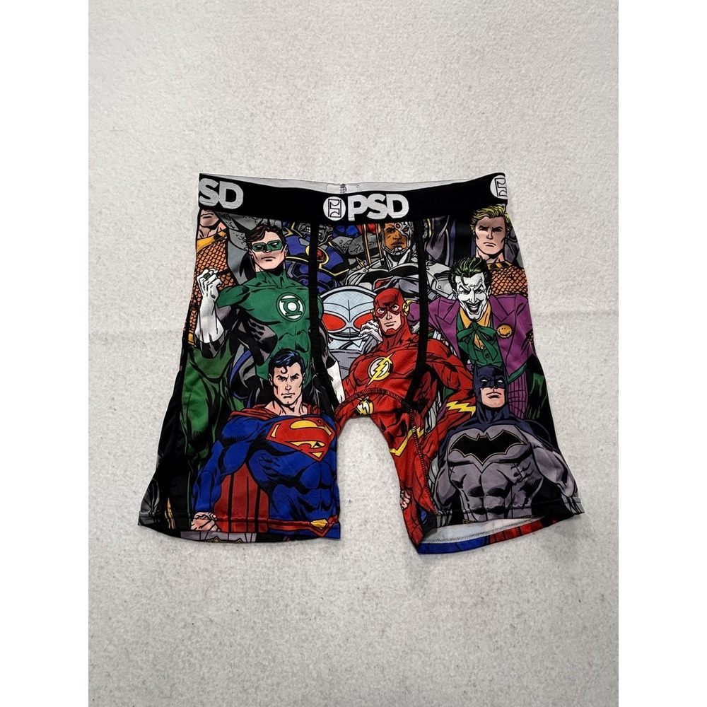 PSD Boxer Briefs Mens Medium Multicolor Justice League Batman Superman Flash